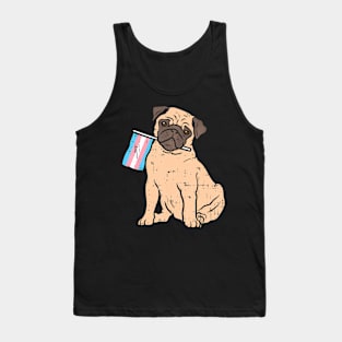 Pug Dog Transgender Flag Trans Pride Lgbt Animal Lover Tank Top